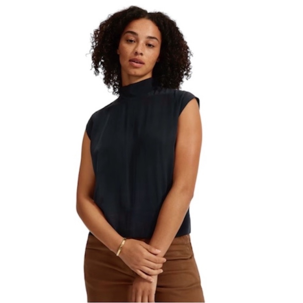 Everlane Black Silk Sleeveless Blouse